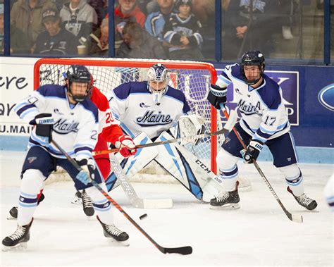 U of maine hockey - Nov 17, 2023 · Roster. Matchup History. BOSTON – The #9 University of Maine men's hockey team fell to #8 Boston University, 3-2, on Friday night at Agganis Arena. Maine took a 1-0 lead just 14 seconds into the contest thanks to Thomas Freel's first goal of the season. The Terriers, though, would go on to score three unanswered power-play goals to hold a 3-1 ... 